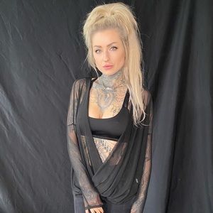 Sheer Mesh Long Sleeve Tunic